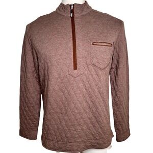 Tommy Bahama Preppy Reversible Quilted Knit Sweater Men's Large 1/4 Zip Relaxed